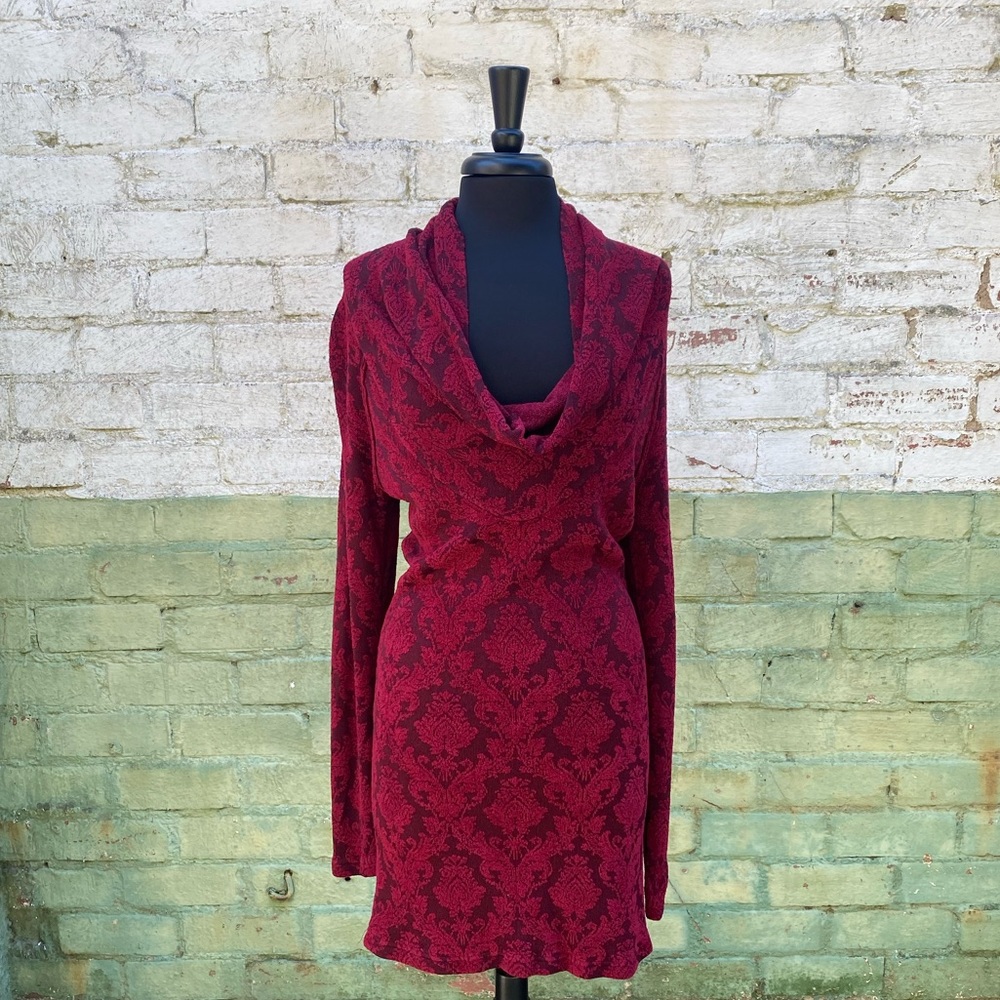 FREE PEOPLE Floral Cowl Neck Sweater dress/tunic